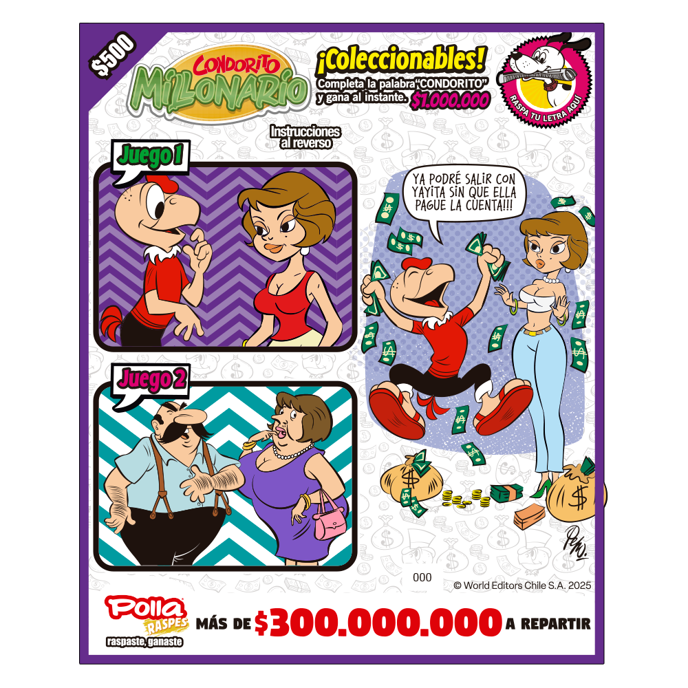 Raspe Condorito $500 Comic - Pagué la cuenta