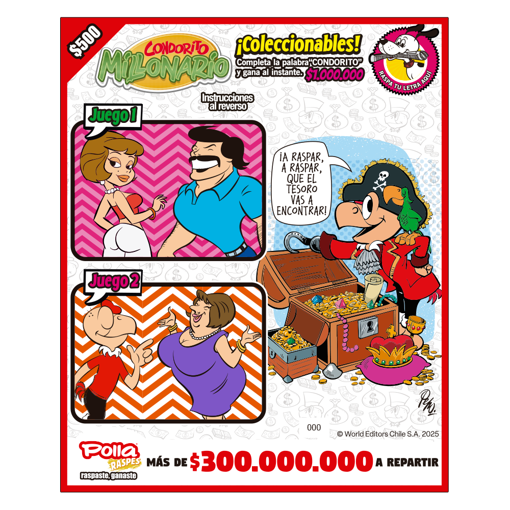 Raspe Condorito $500 Comic - Pirata Millonario