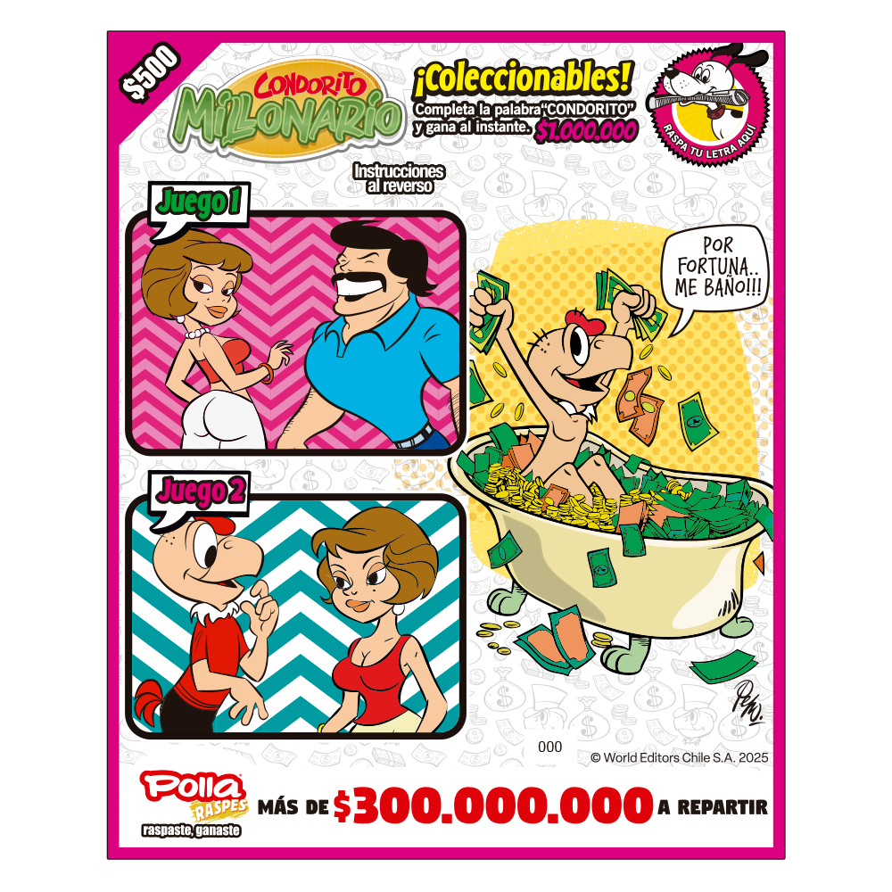 Raspe Condorito $500 Comic - Por fortuna me baño