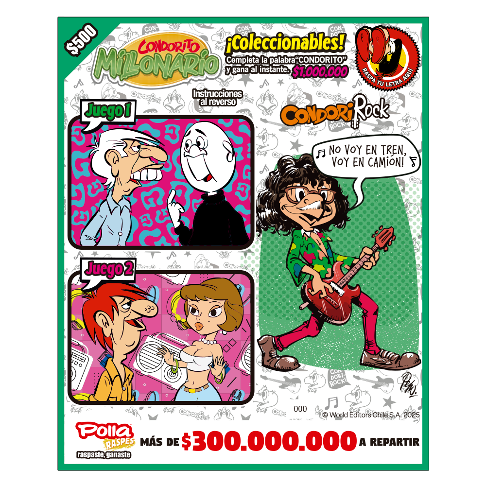 Raspe Condorito $500 Musica - Charly