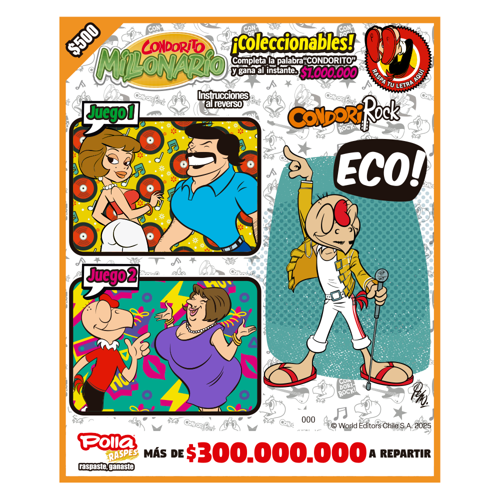 Raspe Condorito $500 Musica - Freddie