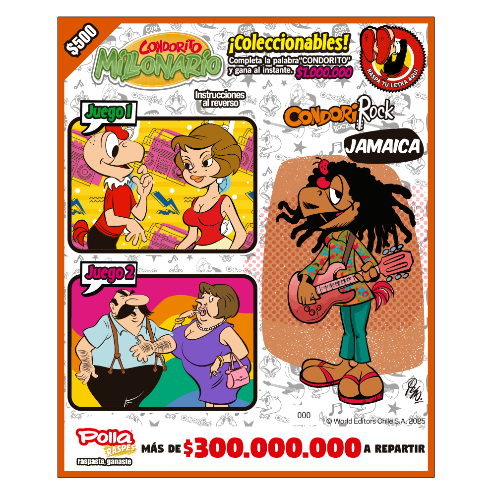 Raspe Condorito $500 Musica - Marley