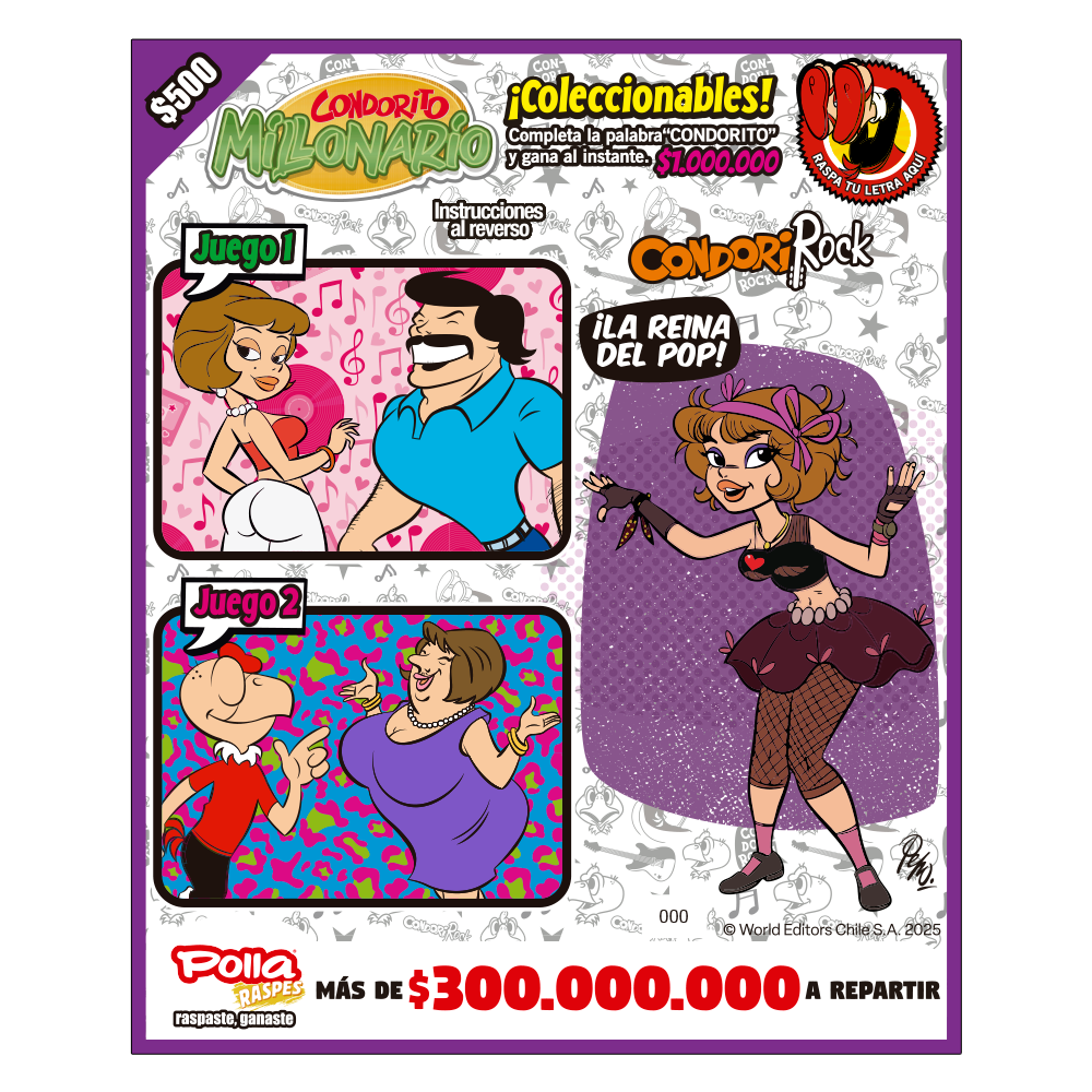 Raspe Condorito $500 Musica - Madonna