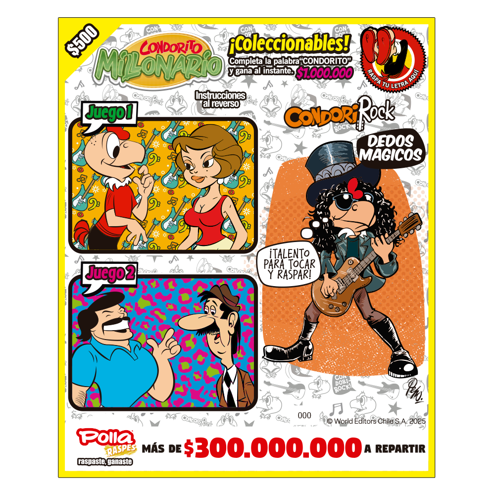 Raspe Condorito $500 Musica - Slash