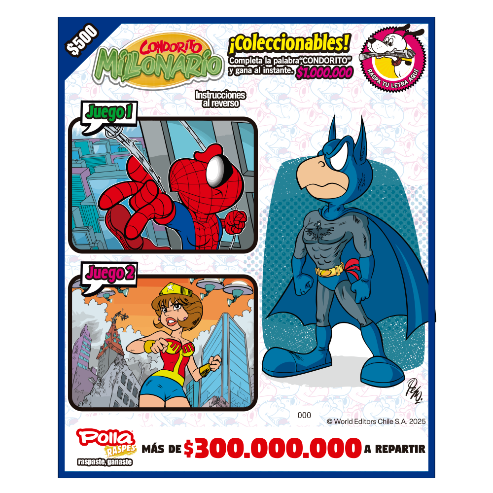 Raspe Condorito $500 Super-Héroes - Batman