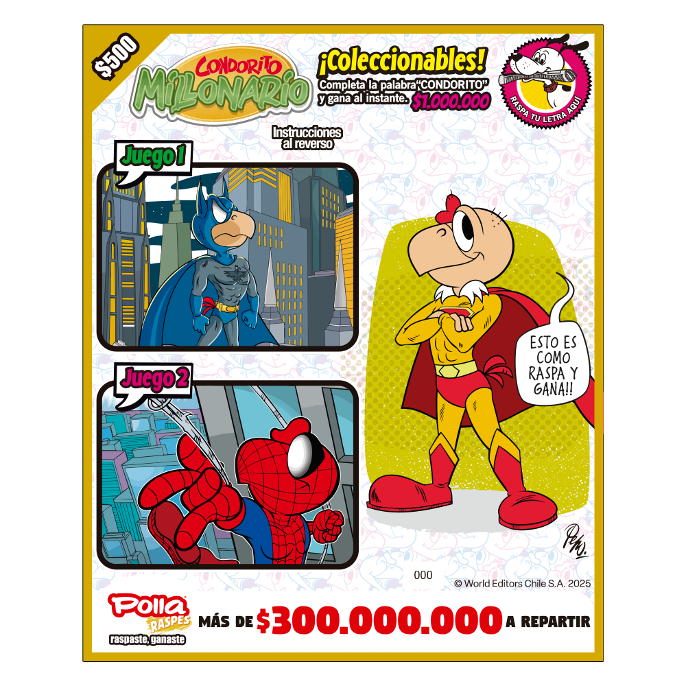 Raspe Condorito $500 Super-Héroes - Superman