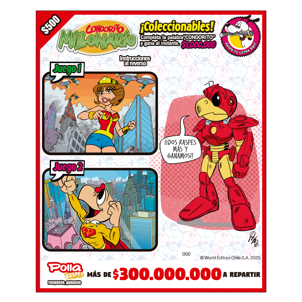 Raspe Condorito $500 Super-Héroes - Iron man