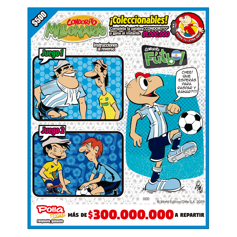 Raspe Condorito $500 Fútbol Argentina